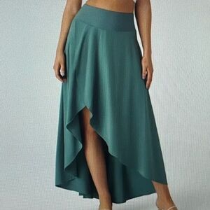 New! Breezeful High Waisted High Low‎ Ruffle Skirt 2-in-1 Flowy Quick Dry Blue
